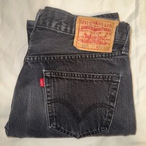 Levi's 501 Men’s Vintage Black Button-Fly Jeans 36x36